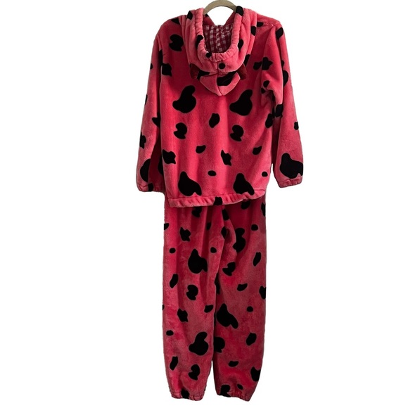 Super Cute Kawaii fleece pink cow pajama lounge set size S/M - Picture 2 of 15